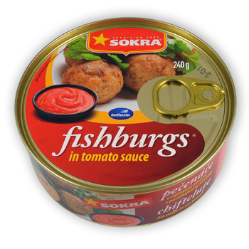 Fishburgs - pečenáče v rajčatové omáčce 240g SOKRA